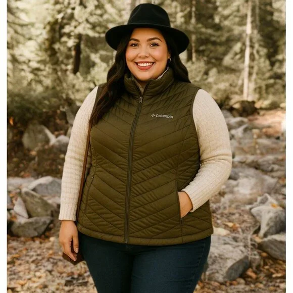 Columbia Powder Lite Insulated Puffer Vest Omni-Heat Thermal Full Zip Jacket 2X - Picture 2 of 12